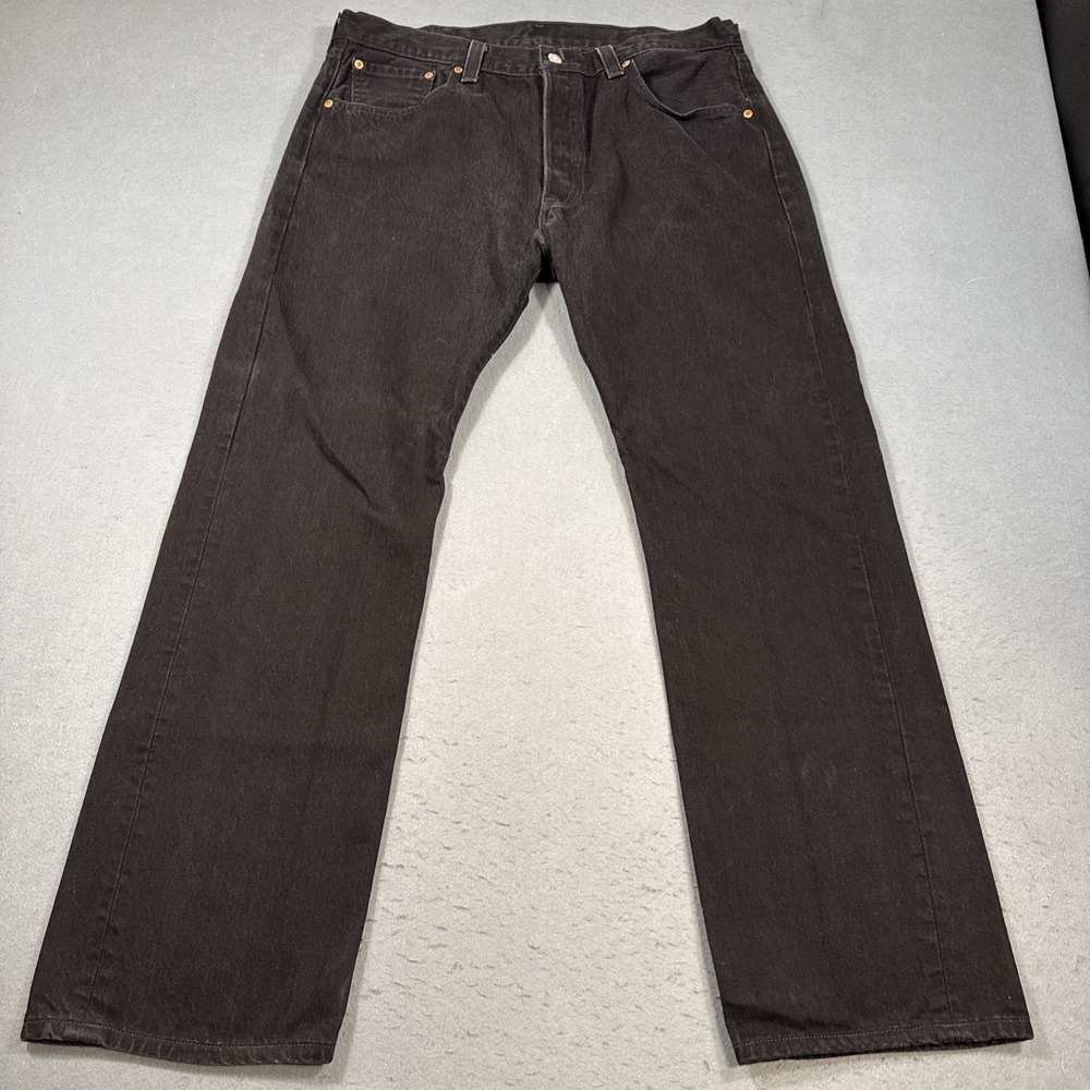 Levis 501 Jeans Men 38x32 Black Classic Original Fit Denim Straight Button Fly
